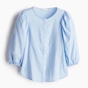 H&M Linen Blend Button Down Blouse